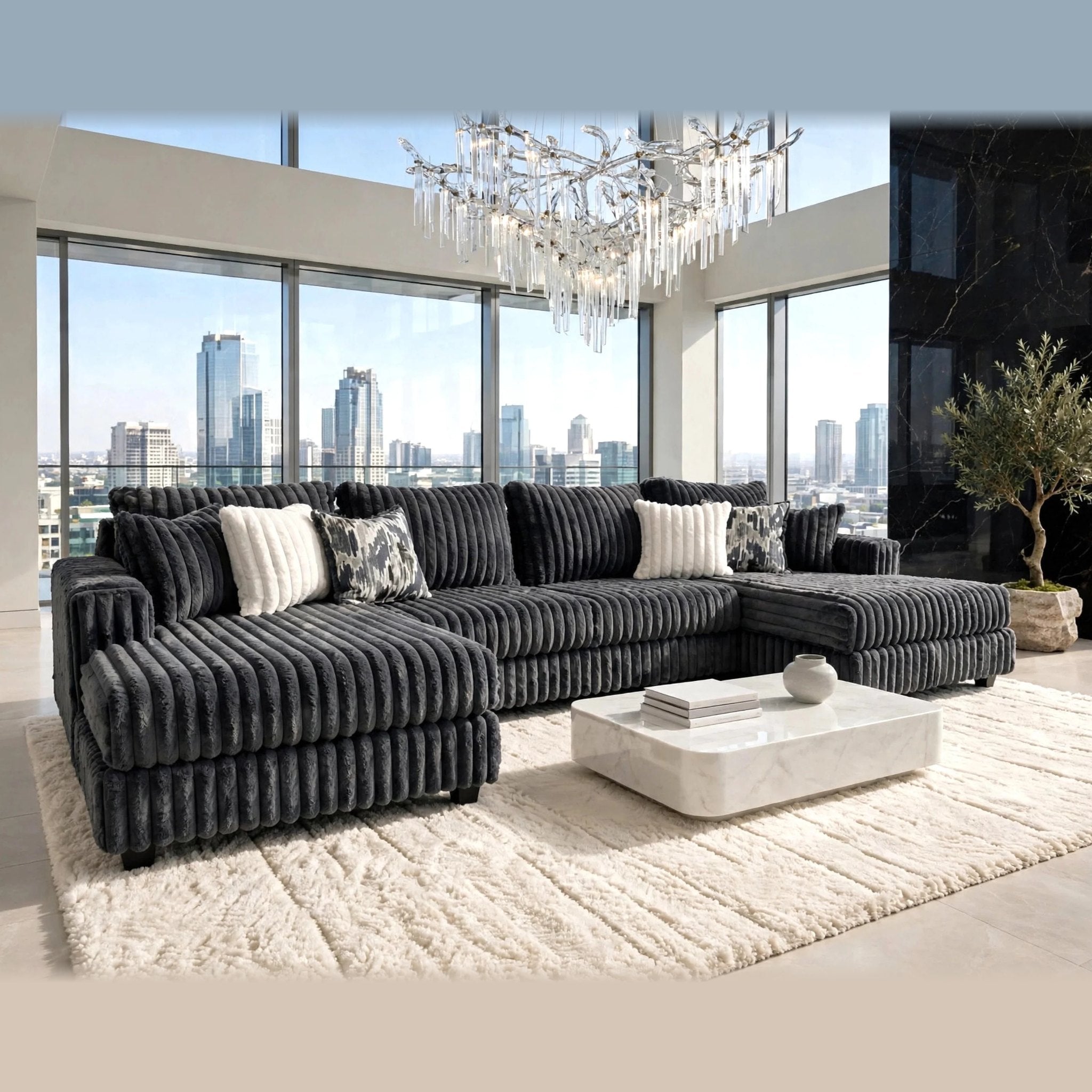 9700 Sectional – Charcoal